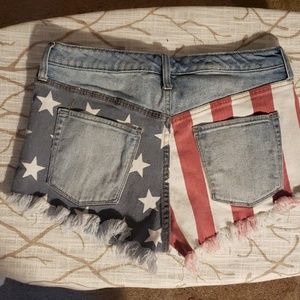 High Waist American Flag Shorts